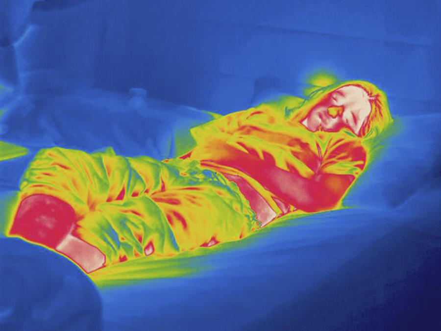 Sleeping Teenage Girl, Thermogram Photograph by Science Stock Photography