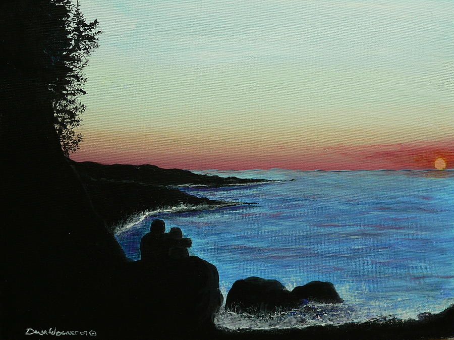 Sleepy blue ocean Painting by Dan Wagner