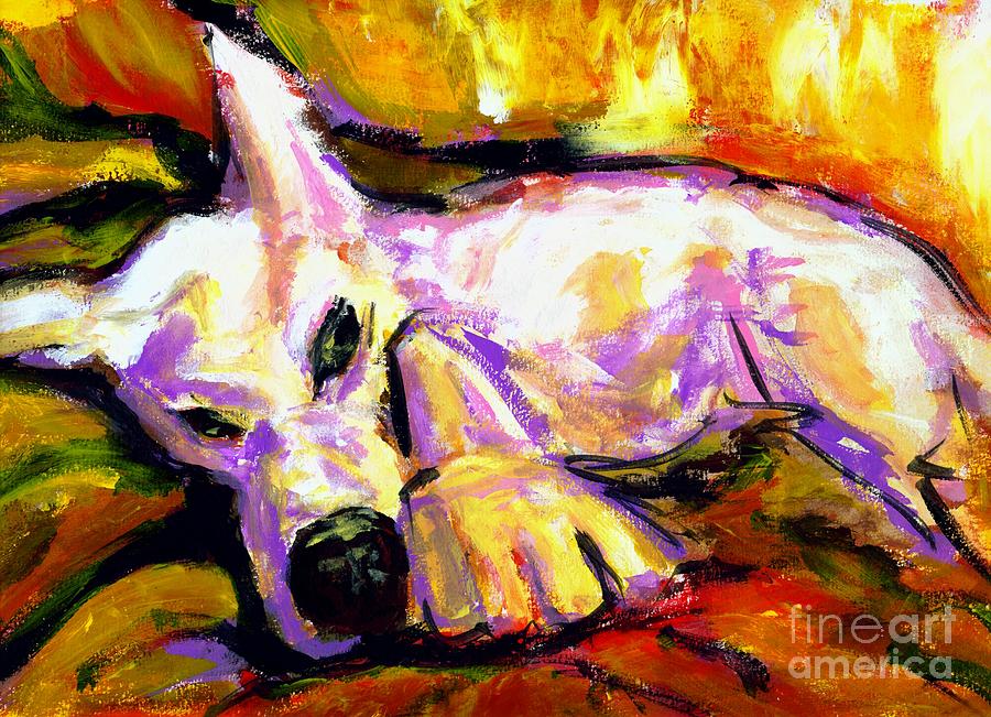 Sleepy Dog  Painting by Lidija Ivanek - SiLa