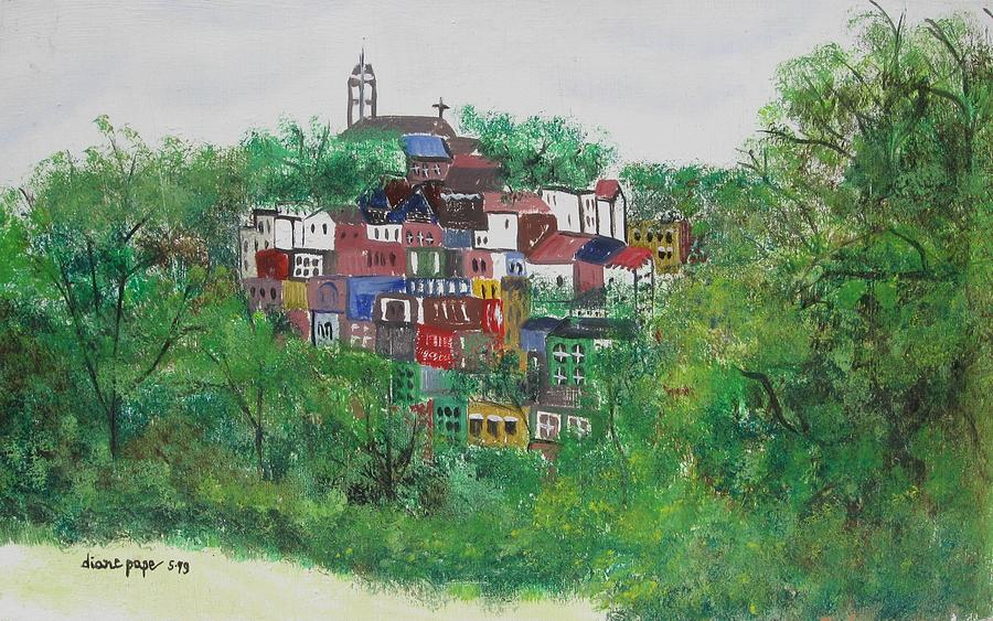 New England Village Painting - Sleepy Little Village by Diane Pape