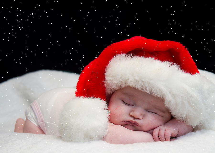 Sleepy Santa Baby Photograph by Trudy Wilkerson