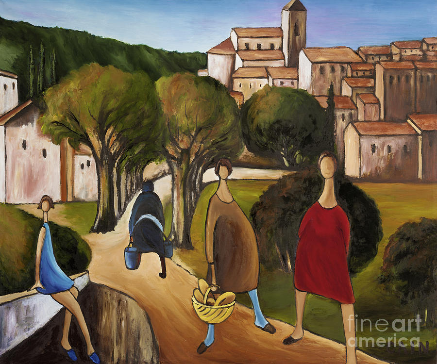 Mediterranean Village Painting - Slice Of Life 2 Provence by William Cain