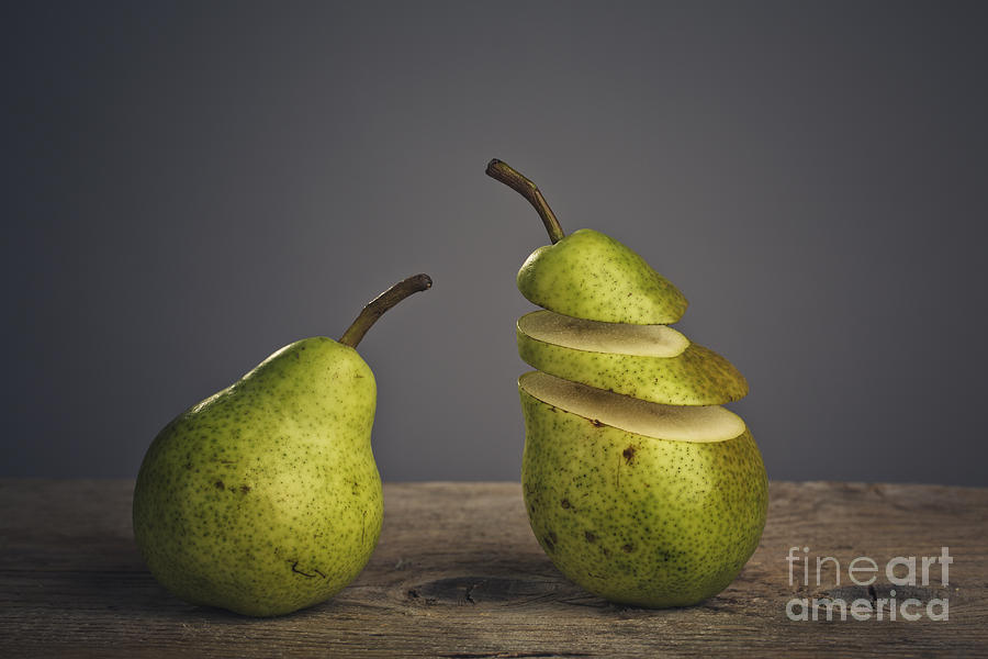 Pear Photograph - Sliced by Nailia Schwarz