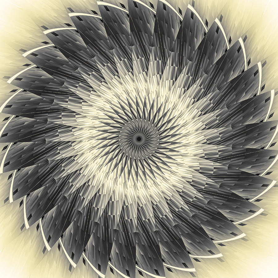 Abstract Digital Art - Slices of Sepia by Carolyn Marshall