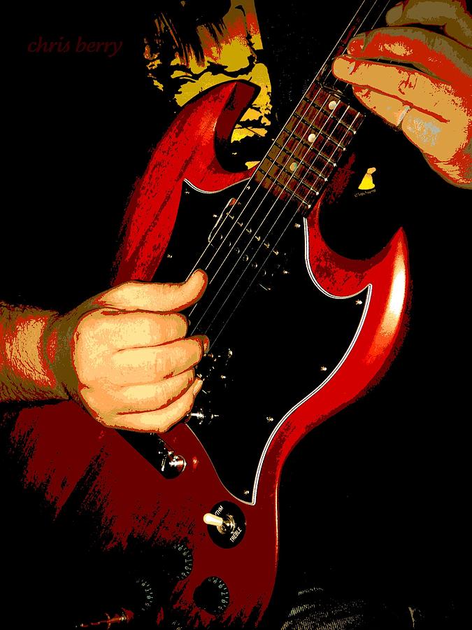 Red Gibson Guitar Photograph by Chris Berry