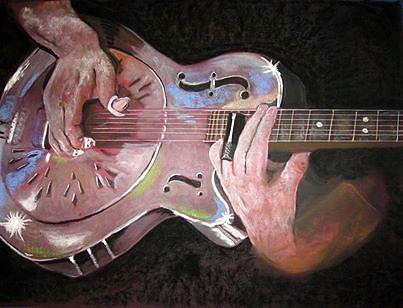 Slide Guitar Pastel by Mike Benton