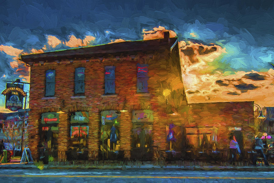 Slippery Noodle Inn Indianapolis Indiana painted Digitally Photograph by David Haskett II