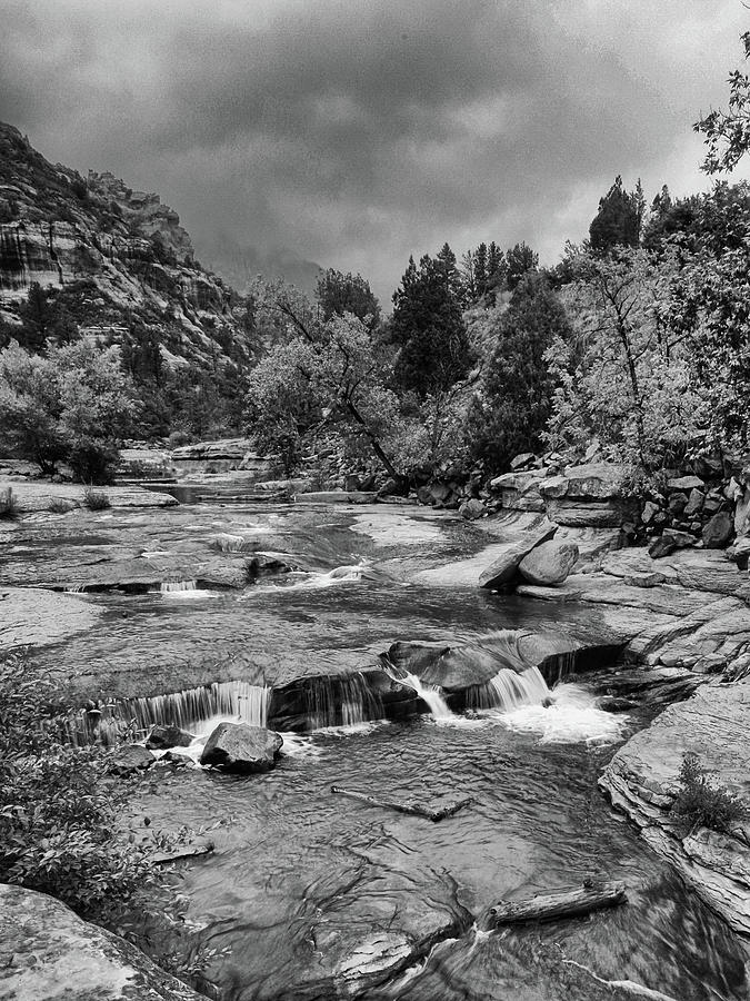 Slippery Rocks - Black and White Photograph by Harold Rau