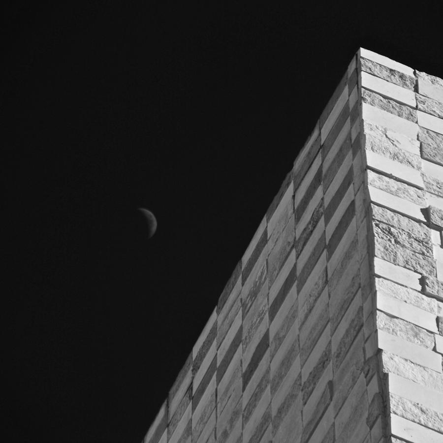 Sliver Moon and Wall Photograph by Eric Tressler