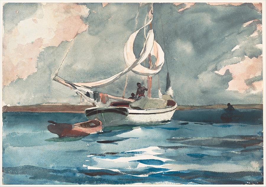 Winslow Homer Painting - Sloop  Nassau Bahamas by Celestial Images