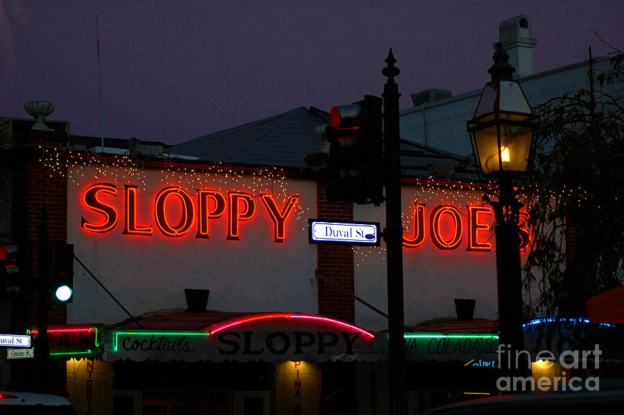 Music Photograph - Sloppy Joes Night Bar in Key West by Susanne Van Hulst