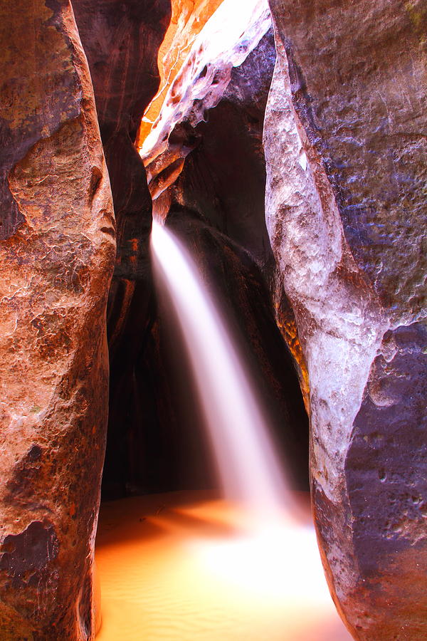 Slot Canyon Waterfall Photograph