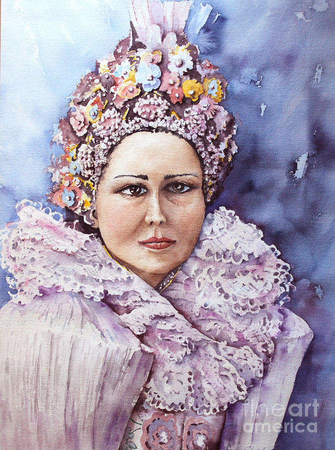 Slovak Bride 3 Painting by Marta Styk