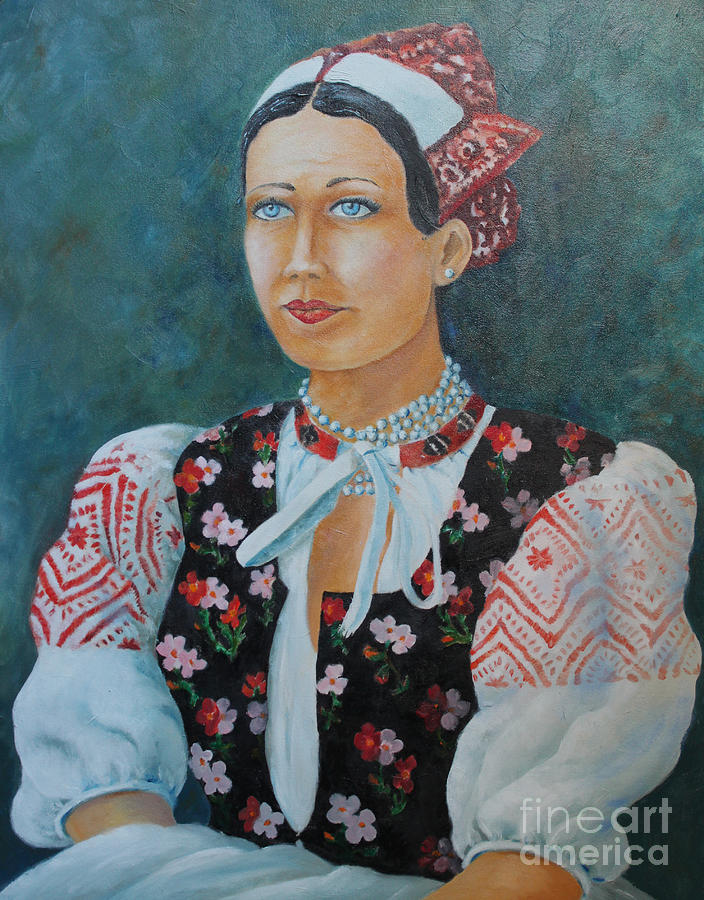 Slovak Woman 3 Painting by Marta Styk