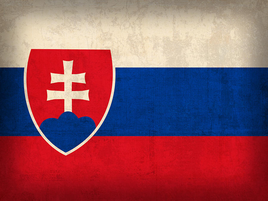 Slovakia Flag Vintage Distressed Finish Mixed Media by Design Turnpike