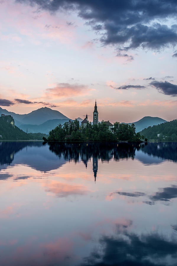 Landmark Photograph - Slovenia, Bled, Lake Bled Dawn (large by Rob Tilley