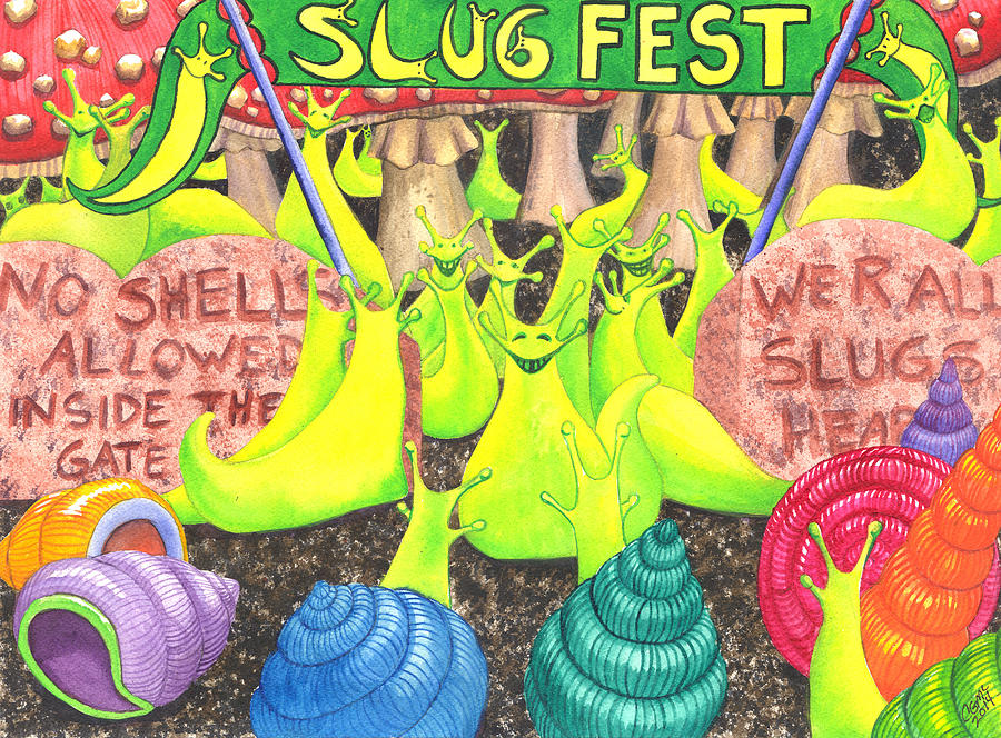 Slug Fest Painting by Catherine G McElroy
