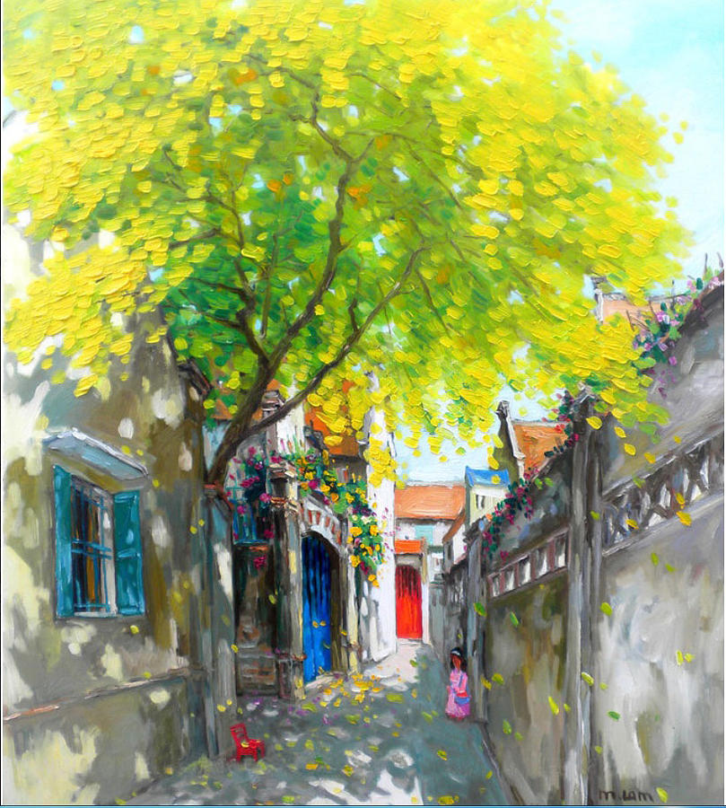 Small Alley in my Town Painting by Manh Quang