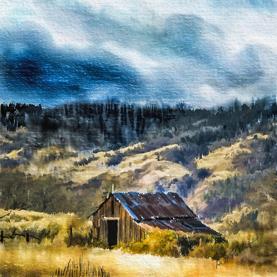 Small Barn in the Hills Digital Art by Dale Stillman