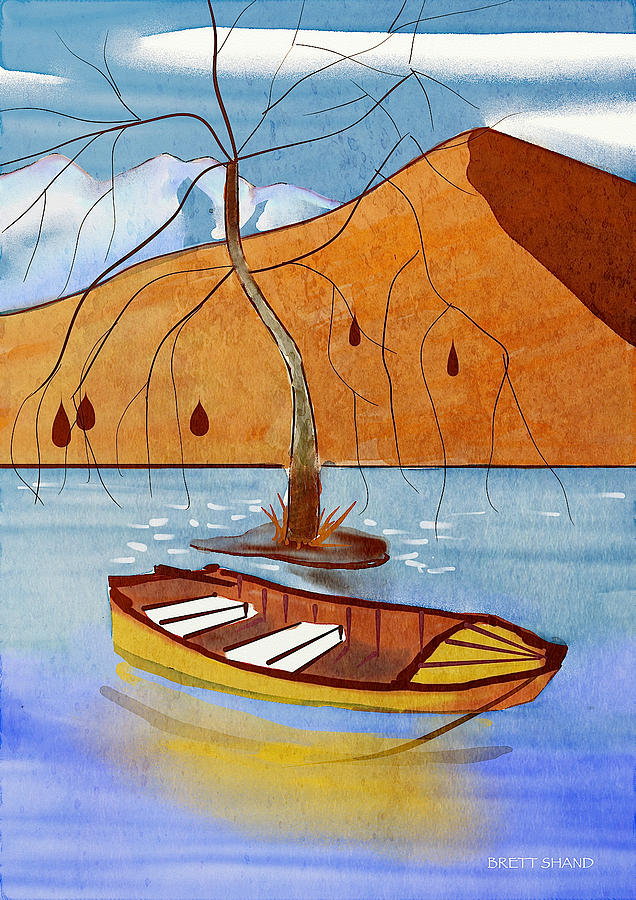 Small boat on lake water by Brett Shand Small boat on lake water by Brett Shand