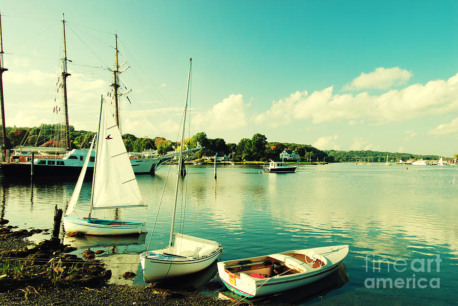 Small Boats in Mystic Connecticut Photograph by Sabine Jacobs