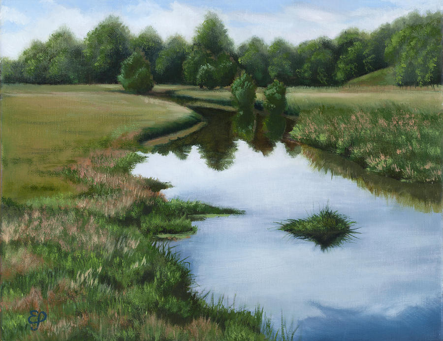 Small Creek Painting by Elena Polozova