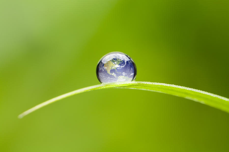 Small Earth North America. Nature Water Environment Green Drop World Photograph by ThomasVogel