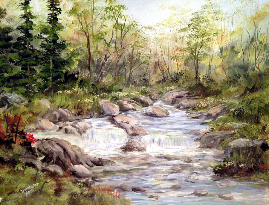 Small Falls in the Forest Painting by Dorothy Maier