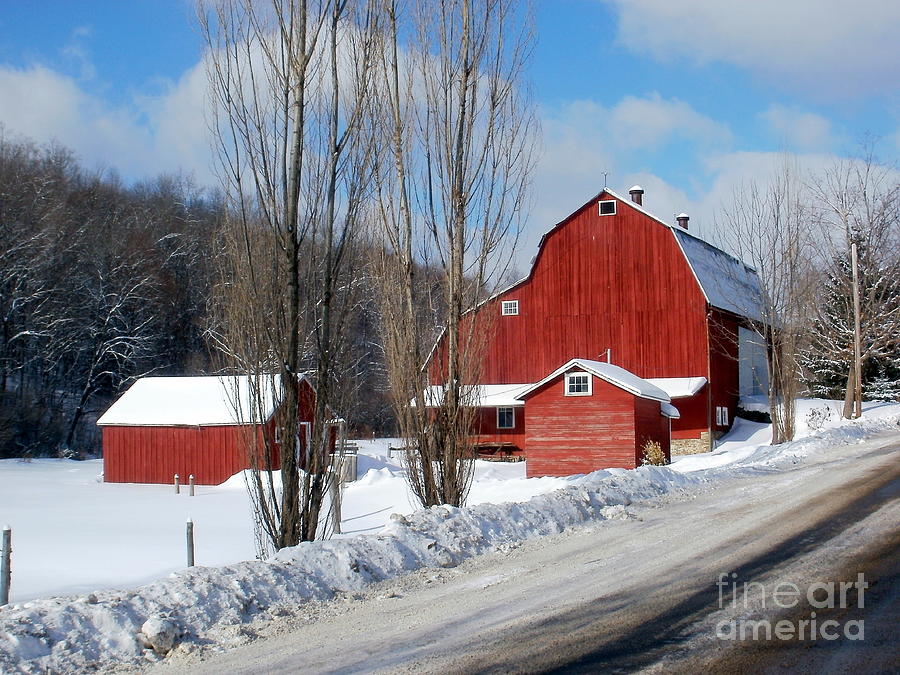 Winter Photograph - Small Farm in Winter by Christian Mattison
