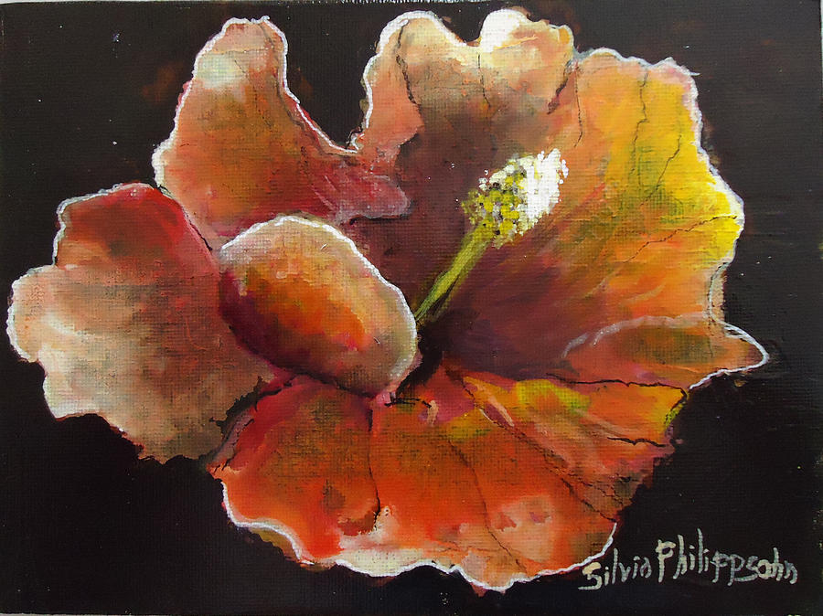 Small Hibiscus Painting Painting by Silvia Philippsohn