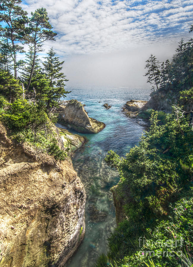 Landscape Photograph - Small Inlet at Depoe Bay by Kevin Felts