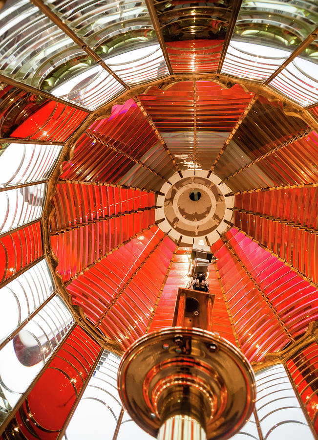 Small Lamp Inside Fresnel Lens Photograph by Chrisboswell