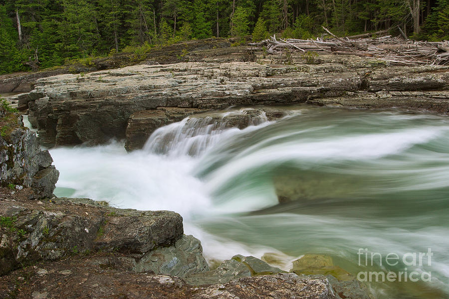 Glacier National Park Photograph - Small McDonald Creek Fall by Charles Kozierok