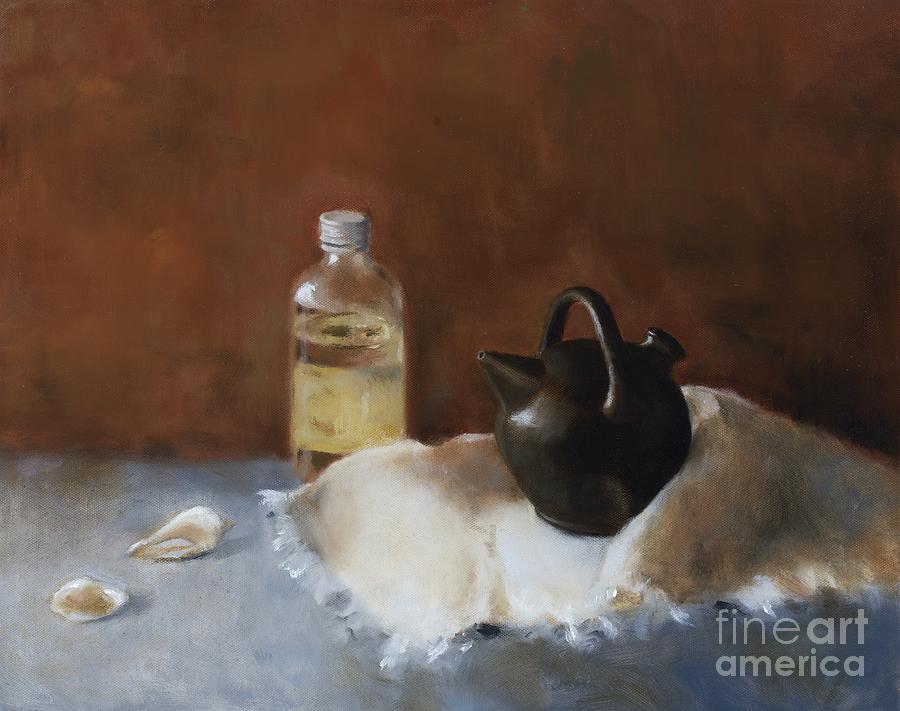 Small oil lamp Painting by Karina Plachetka - Fine Art America