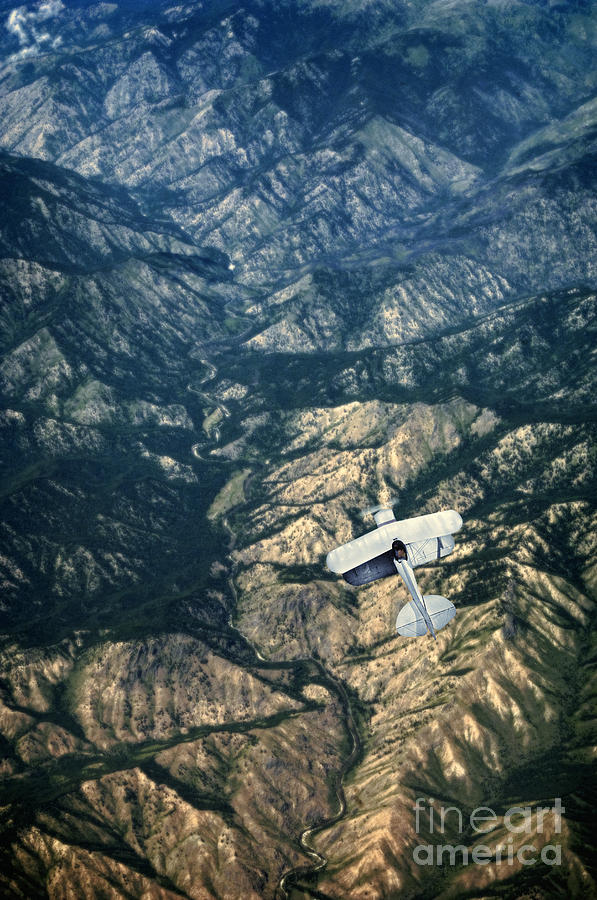 Small Plane Flying Over Mountains Photograph by Jill Battaglia