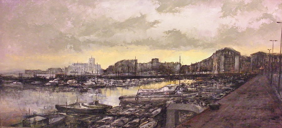 Small-port Santander Painting by Tomas Castano