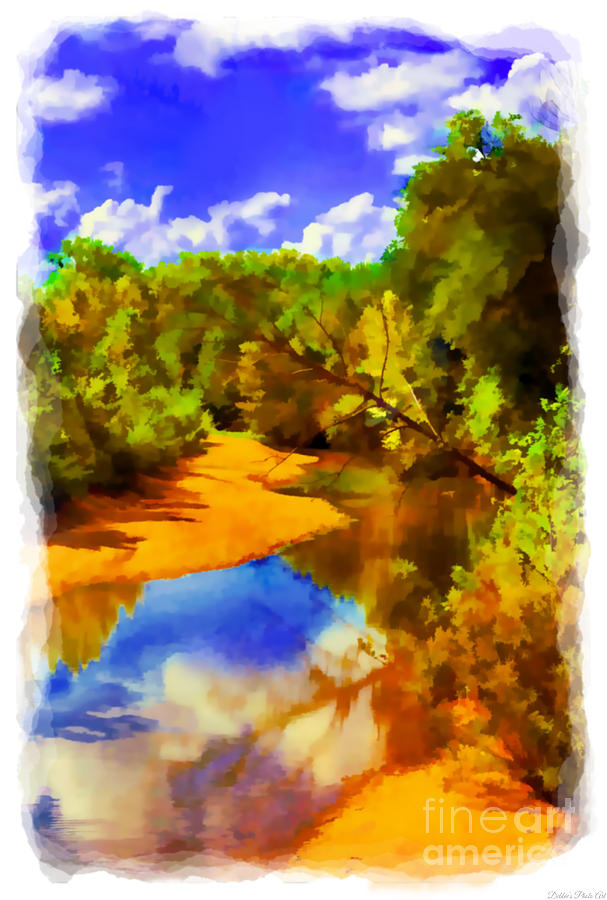 Small river 4 - Digital Paint Photograph by Debbie Portwood