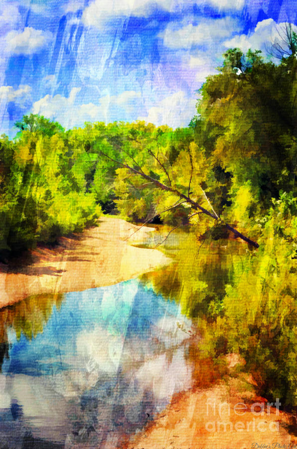 Small river 6 - Digital Paint Photograph by Debbie Portwood