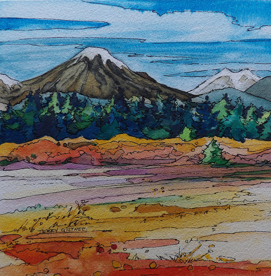 Small Sunriver Scene Painting by Terry Holliday