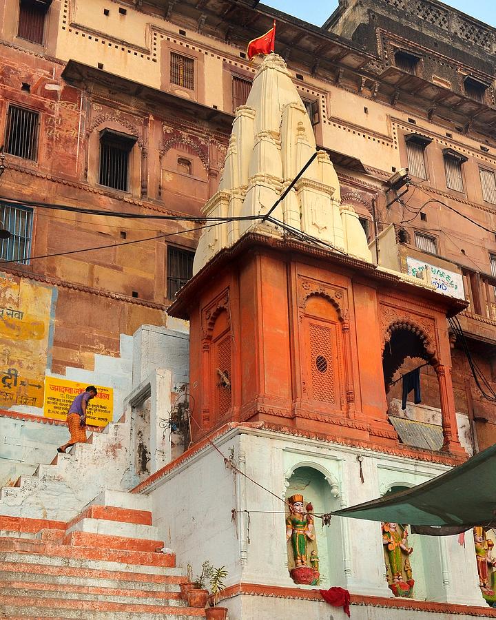 Small Temple On the Ghat  - Varanasi India Photograph by Kim Bemis