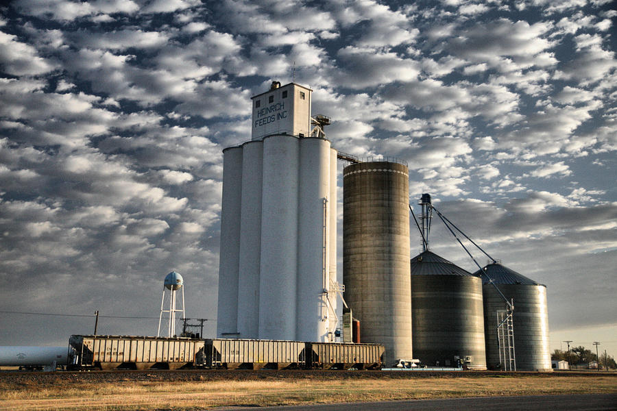 Small Town Photograph - Small Town Elevators by Shirley Heier