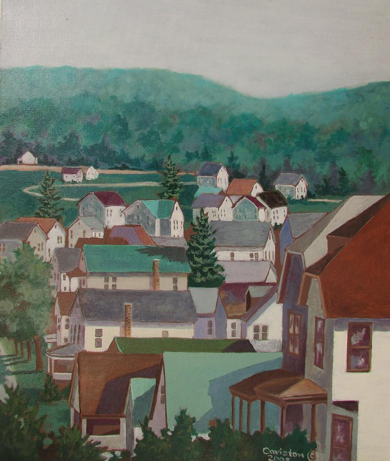 Small Town Painting by Tony Caviston