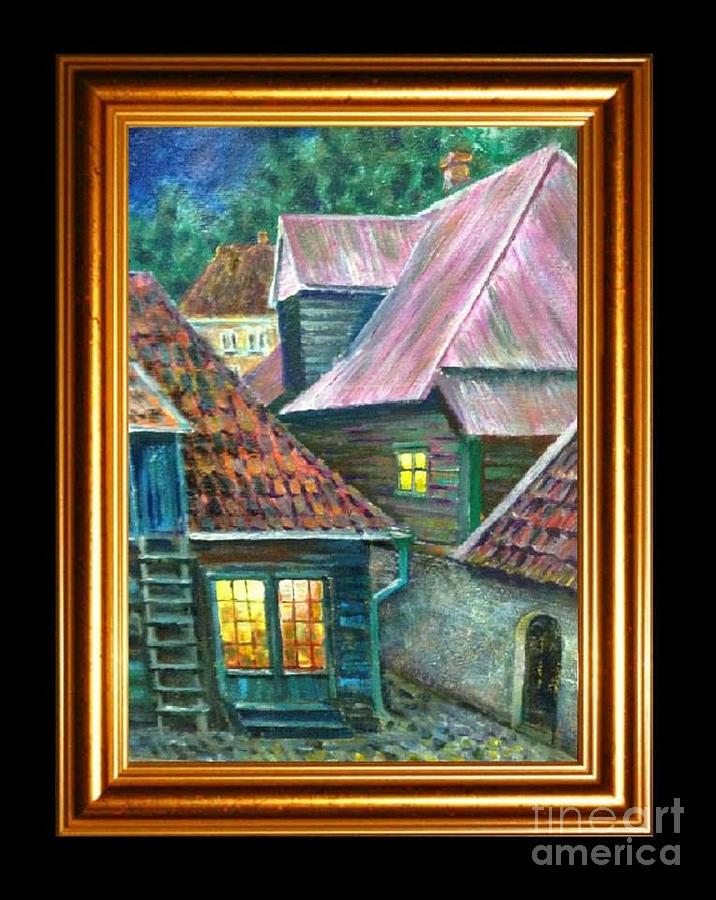 Nature Painting - Small Village by Aaron Cohen