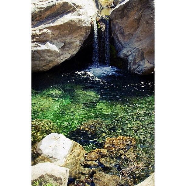 Landscape Photograph - Small Water Fall At Tahquitz Canyon by Paul Martin