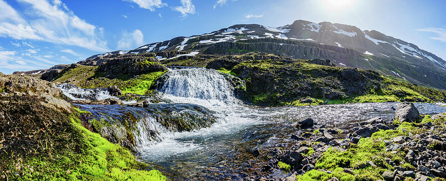 Small Waterfall In Mjoifjordur, Iceland Photograph by Panoramic Images