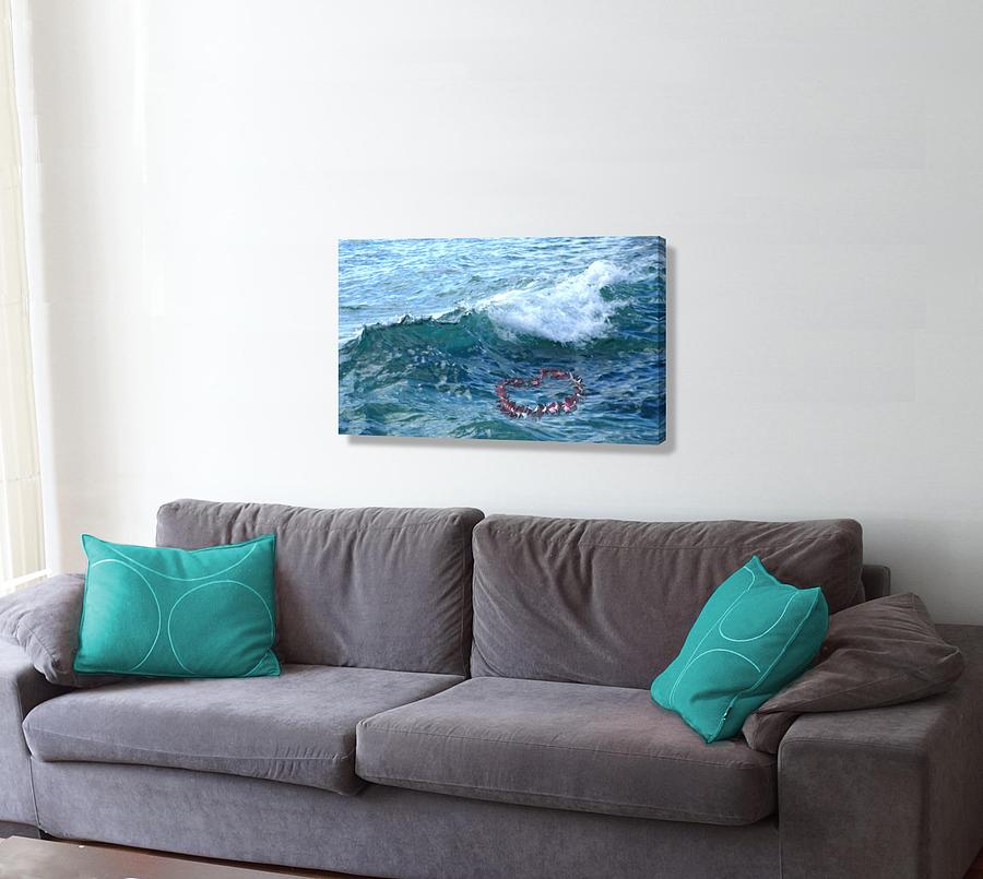 Small Wave with Lei on the wall Digital Art by Stephen Jorgensen