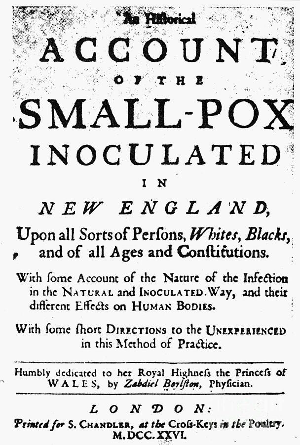 Book Photograph - Smallpox: Title Page, 1726 by Granger