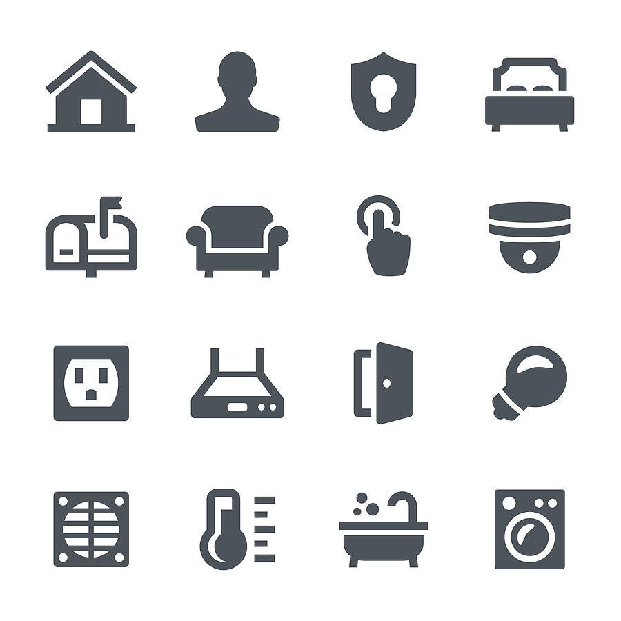 Smart Home Icons Drawing by Soulcld