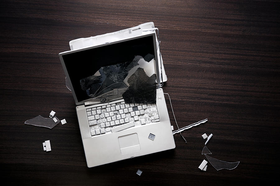 Smashed laptop Photograph by Francisblack