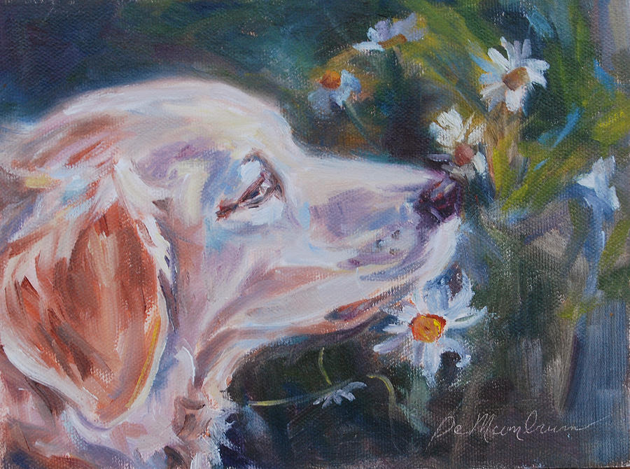 Flower Painting - Smelling the Daisies by Carol  DeMumbrum